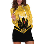 Western Australia Oztag Custom Hoodie Dress WA Black Swan Indigenous Art