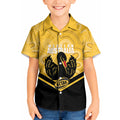 Western Australia Oztag Custom Kid Hawaiian Shirt WA Black Swan Indigenous Art