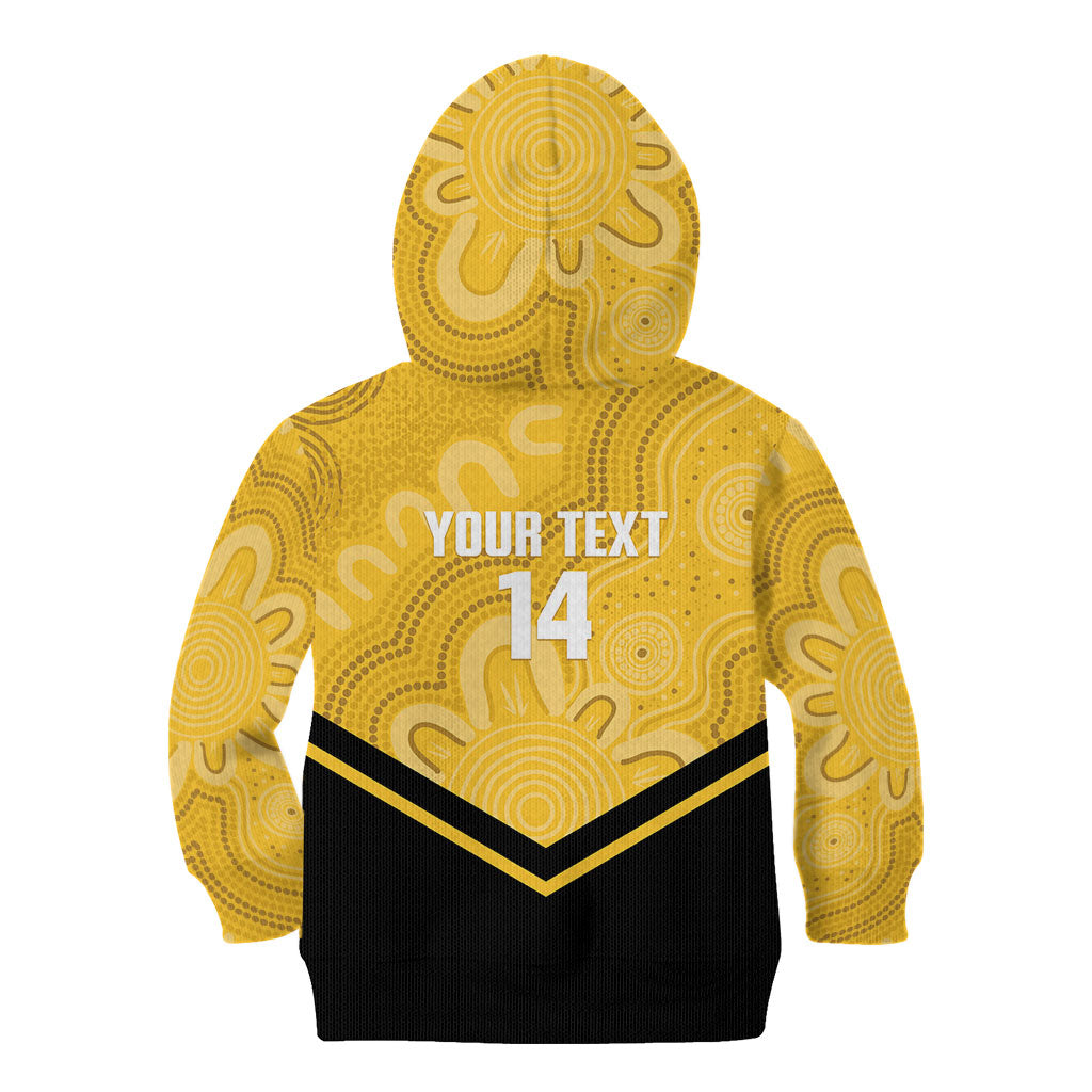 Western Australia Oztag Custom Kid Hoodie WA Black Swan Indigenous Art
