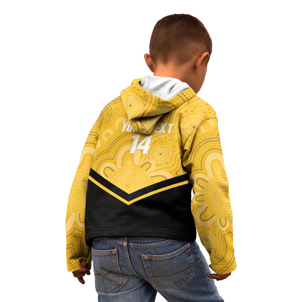 Western Australia Oztag Custom Kid Hoodie WA Black Swan Indigenous Art