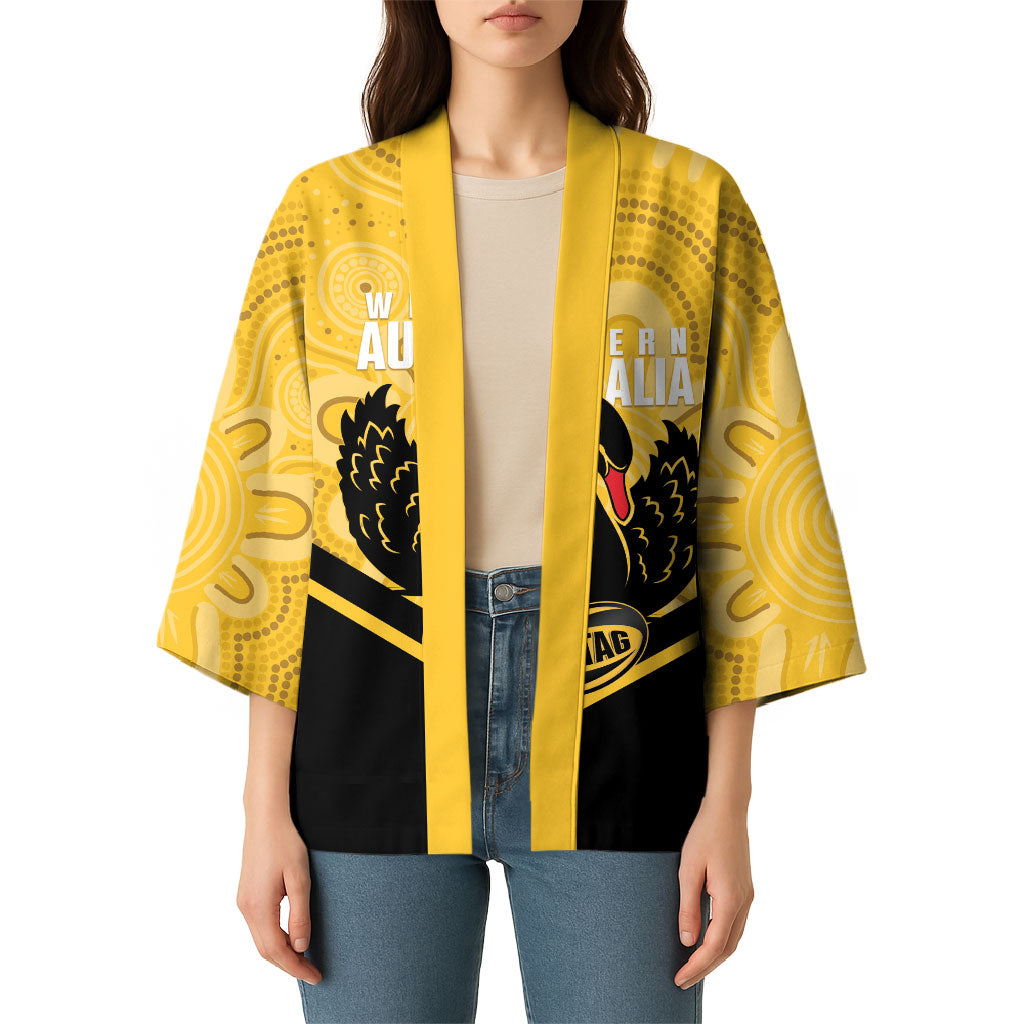 Western Australia Oztag Custom Kimono WA Black Swan Indigenous Art