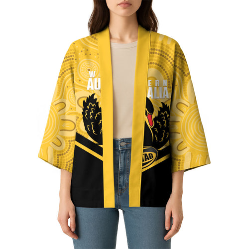Western Australia Oztag Custom Kimono WA Black Swan Indigenous Art