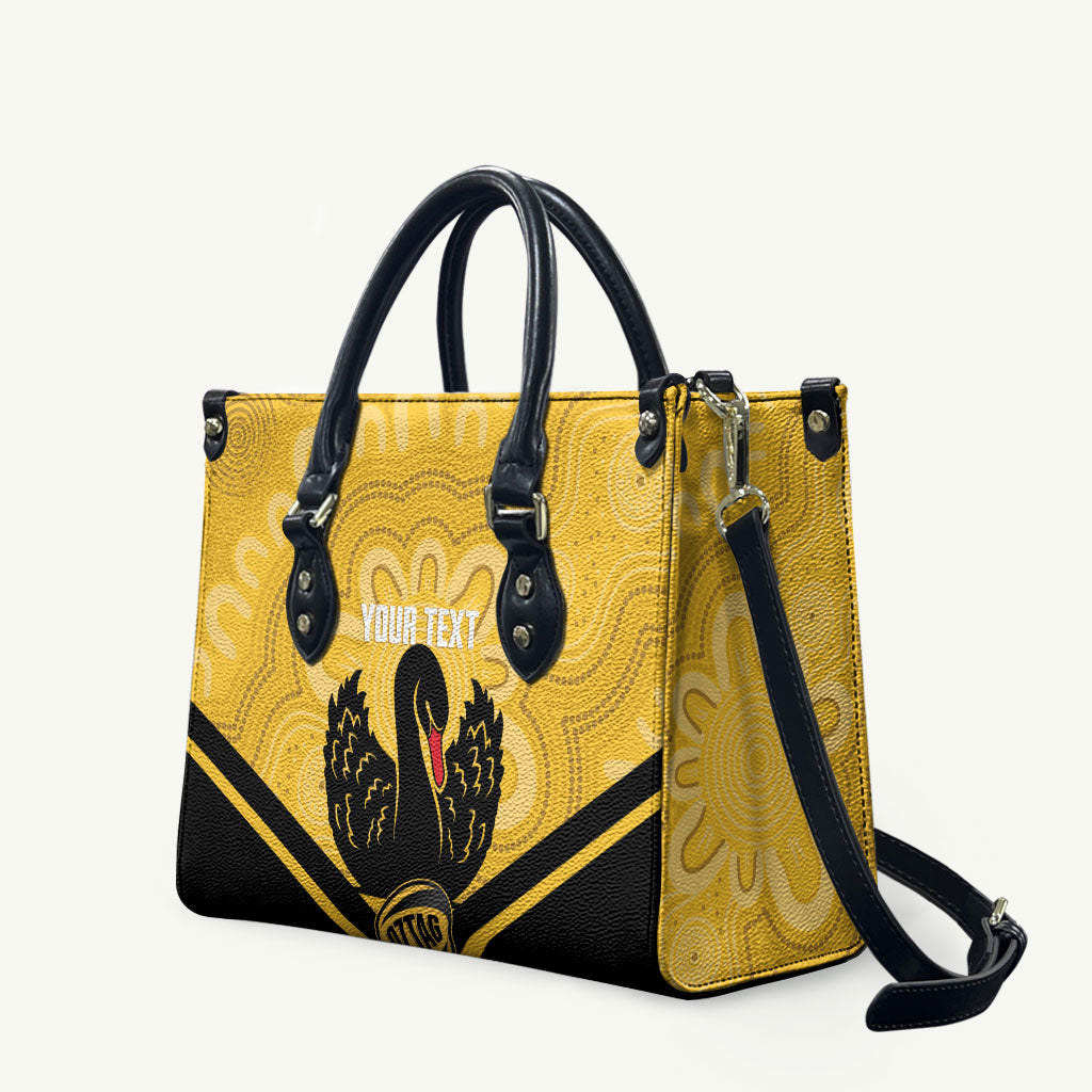 Western Australia Oztag Custom Leather Bag WA Black Swan Indigenous Art