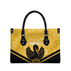 Western Australia Oztag Custom Leather Bag WA Black Swan Indigenous Art