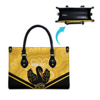 Western Australia Oztag Custom Leather Bag WA Black Swan Indigenous Art