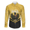 Western Australia Oztag Custom Long Sleeve Button Shirt WA Black Swan Indigenous Art