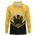 Western Australia Oztag Custom Long Sleeve Polo Shirt WA Black Swan Indigenous Art