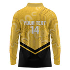 Western Australia Oztag Custom Long Sleeve Polo Shirt WA Black Swan Indigenous Art