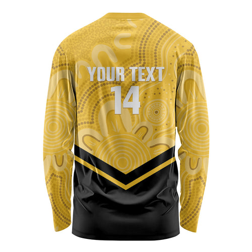 Western Australia Oztag Custom Long Sleeve Shirt WA Black Swan Indigenous Art