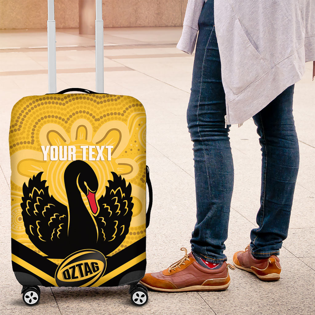 Western Australia Oztag Custom Luggage Cover WA Black Swan Indigenous Art