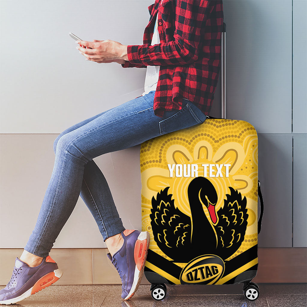 Western Australia Oztag Custom Luggage Cover WA Black Swan Indigenous Art