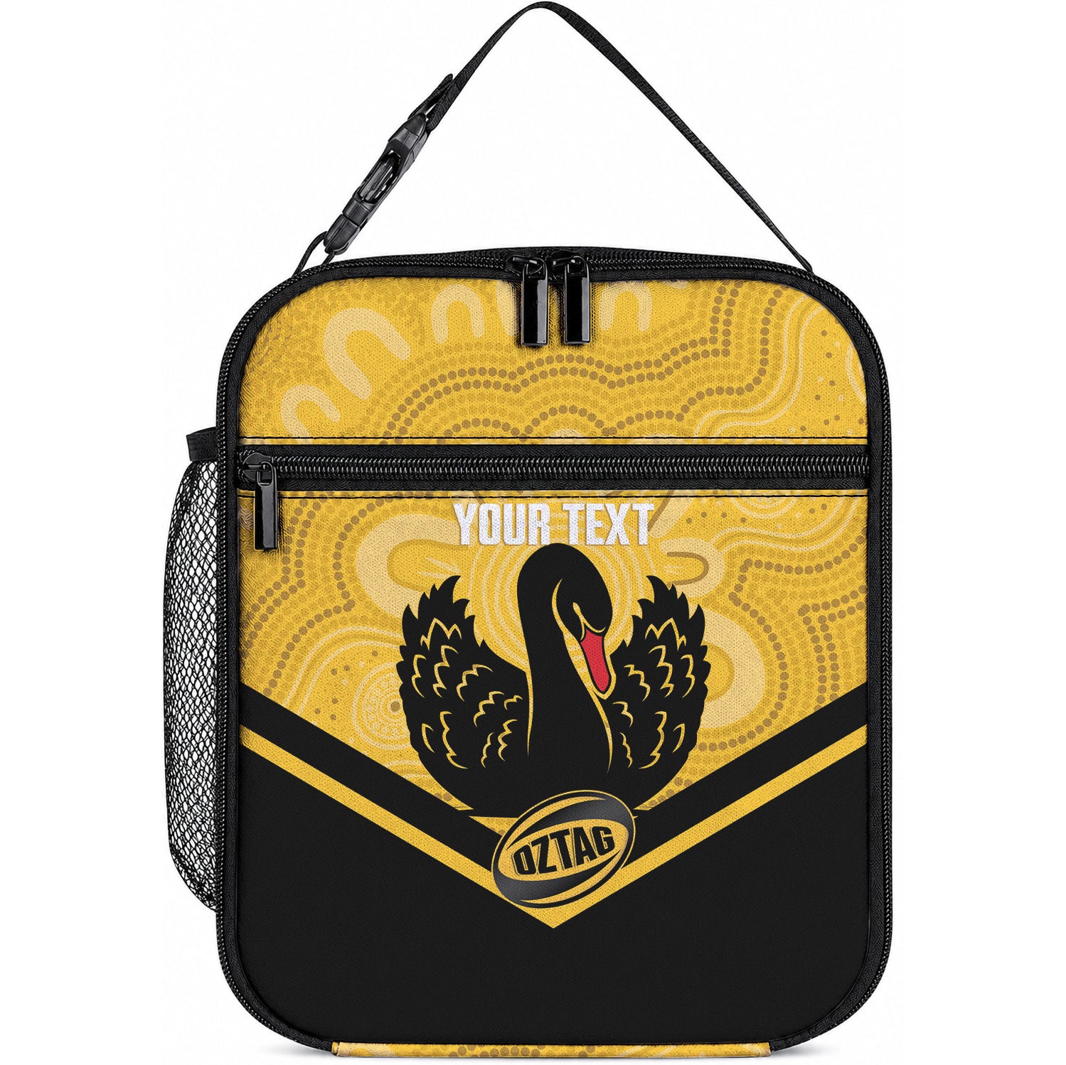 Western Australia Oztag Custom Lunch Bag WA Black Swan Indigenous Art