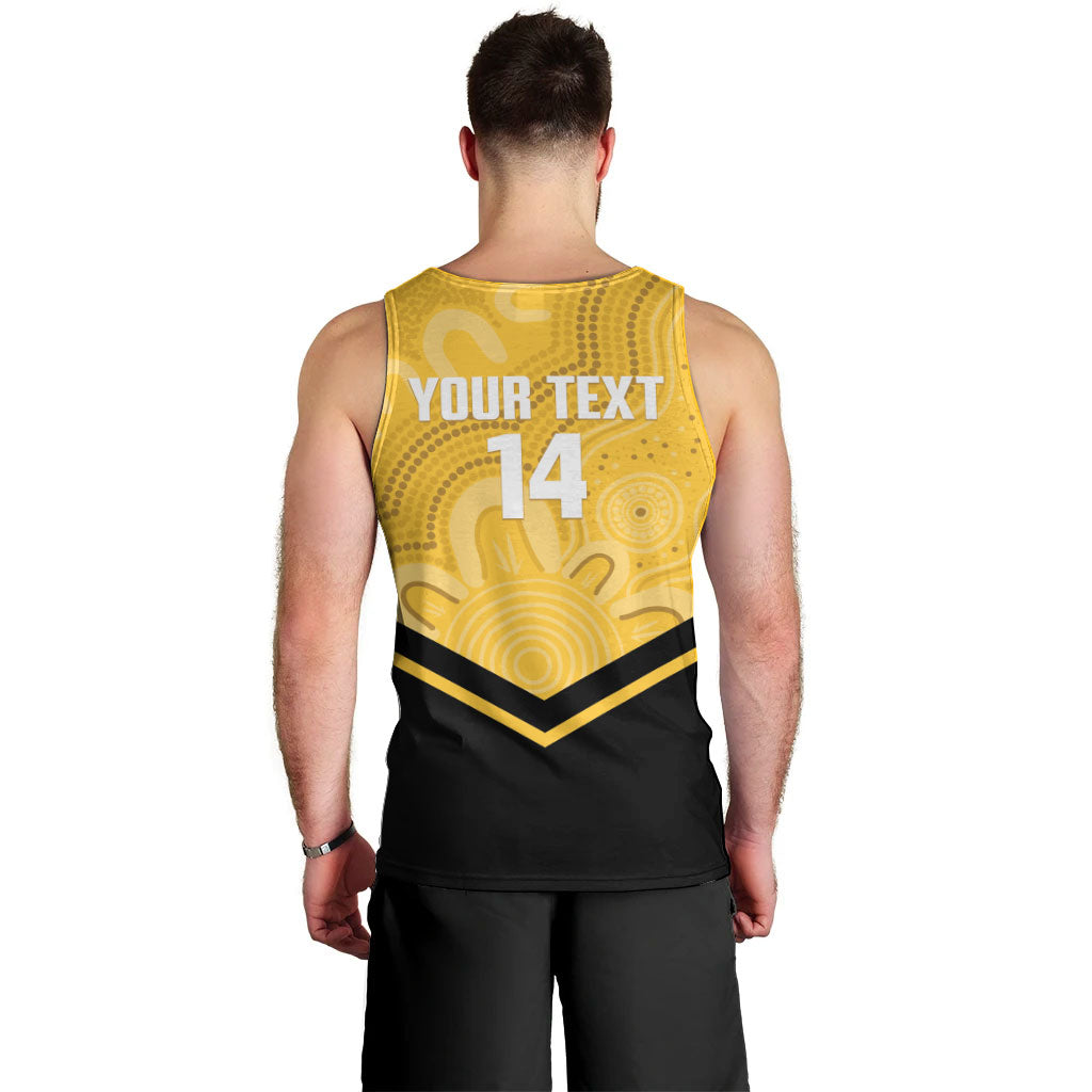 Western Australia Oztag Custom Men Tank Top WA Black Swan Indigenous Art