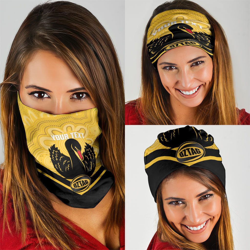 Western Australia Oztag Custom Neck Gaiter WA Black Swan Indigenous Art