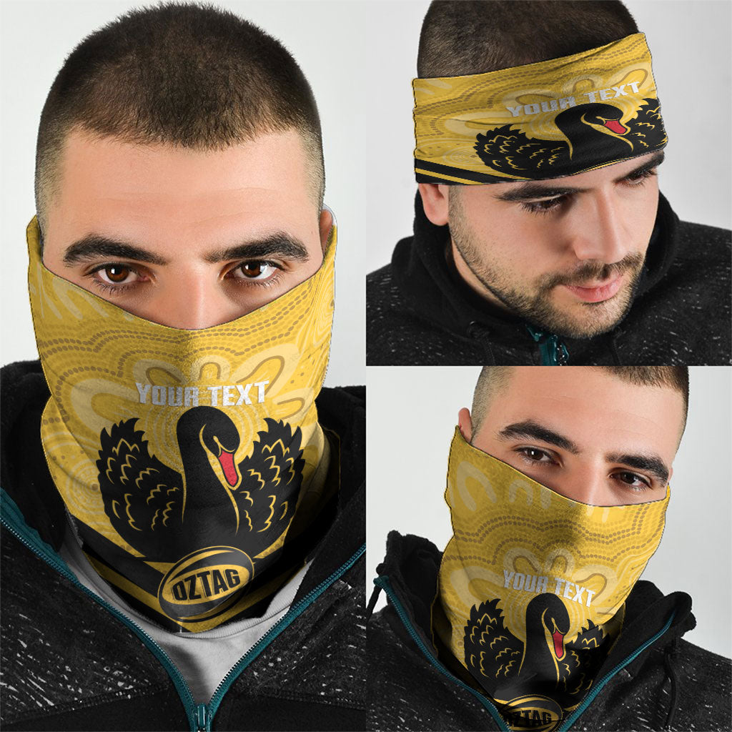 Western Australia Oztag Custom Neck Gaiter WA Black Swan Indigenous Art