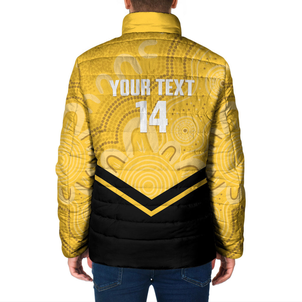Western Australia Oztag Custom Padded Jacket WA Black Swan Indigenous Art