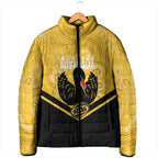 Western Australia Oztag Custom Padded Jacket WA Black Swan Indigenous Art
