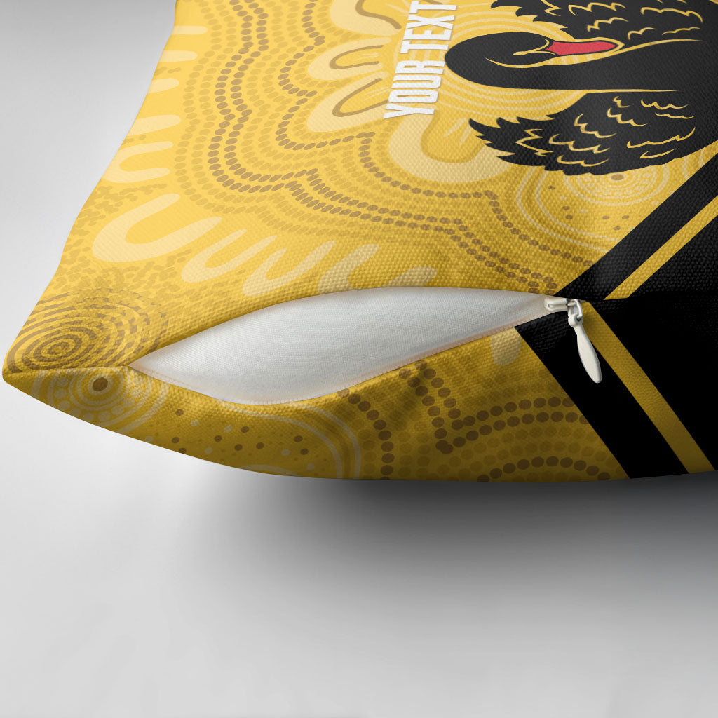 Western Australia Oztag Custom Pillow Cover WA Black Swan Indigenous Art