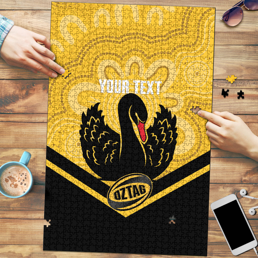 Western Australia Oztag Custom Puzzle WA Black Swan Indigenous Art