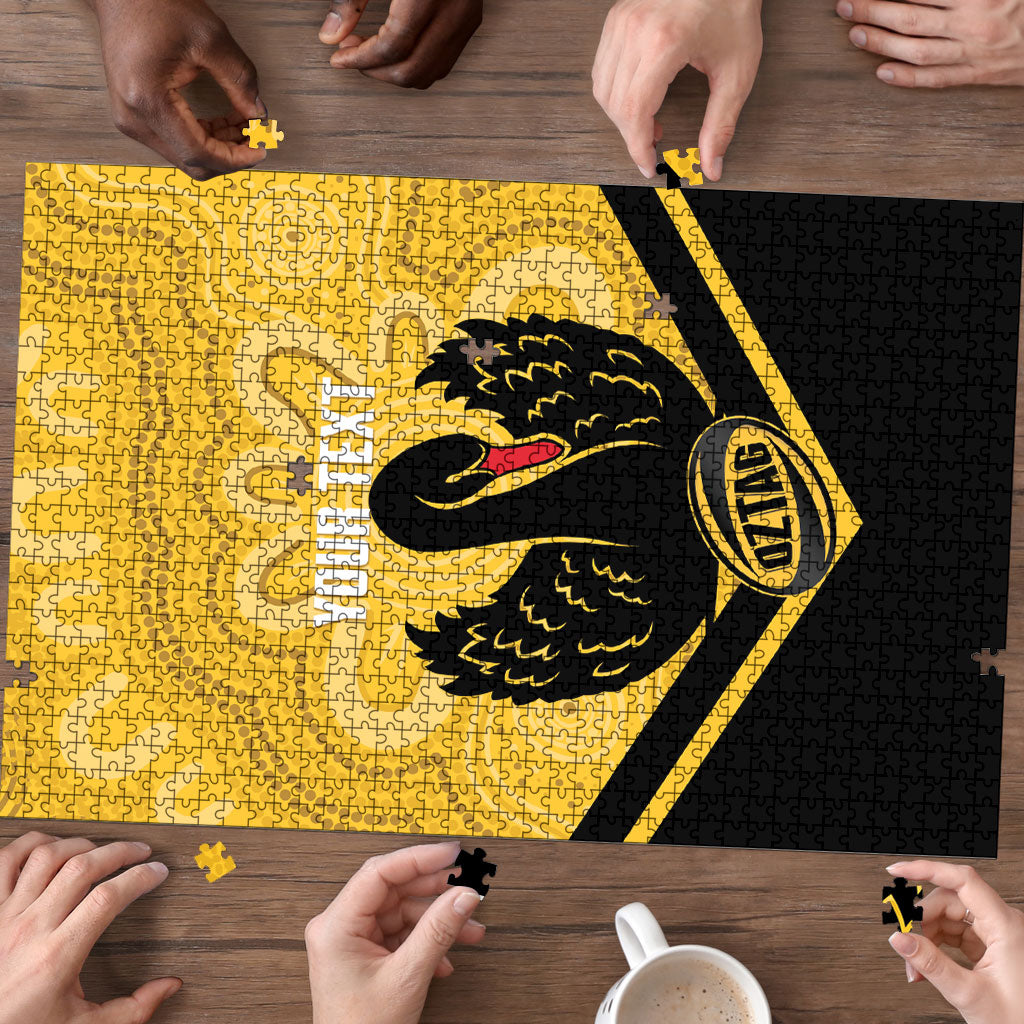 Western Australia Oztag Custom Puzzle WA Black Swan Indigenous Art