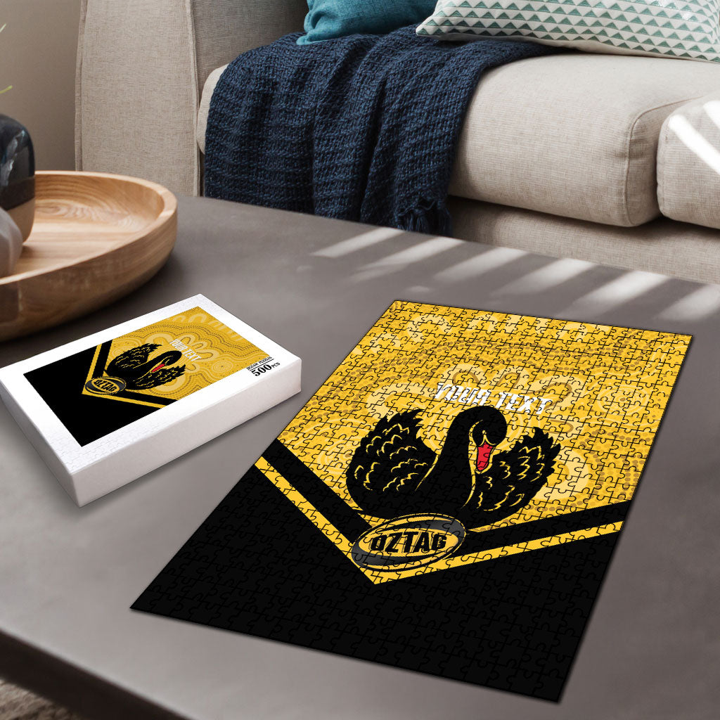 Western Australia Oztag Custom Puzzle WA Black Swan Indigenous Art