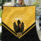 Western Australia Oztag Custom Quilt WA Black Swan Indigenous Art