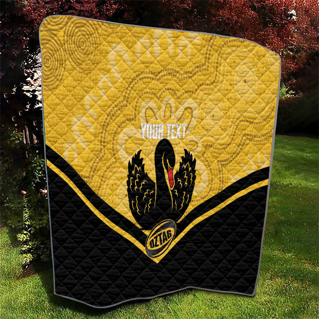 Western Australia Oztag Custom Quilt WA Black Swan Indigenous Art