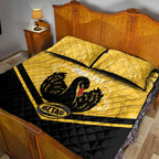 Western Australia Oztag Custom Quilt Bed Set WA Black Swan Indigenous Art