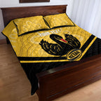 Western Australia Oztag Custom Quilt Bed Set WA Black Swan Indigenous Art