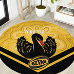 Western Australia Oztag Custom Round Carpet WA Black Swan Indigenous Art