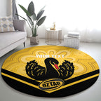 Western Australia Oztag Custom Round Carpet WA Black Swan Indigenous Art