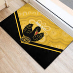 Western Australia Oztag Custom Rubber Doormat WA Black Swan Indigenous Art