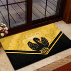 Western Australia Oztag Custom Rubber Doormat WA Black Swan Indigenous Art
