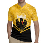 Western Australia Oztag Custom Rugby Jersey WA Black Swan Indigenous Art