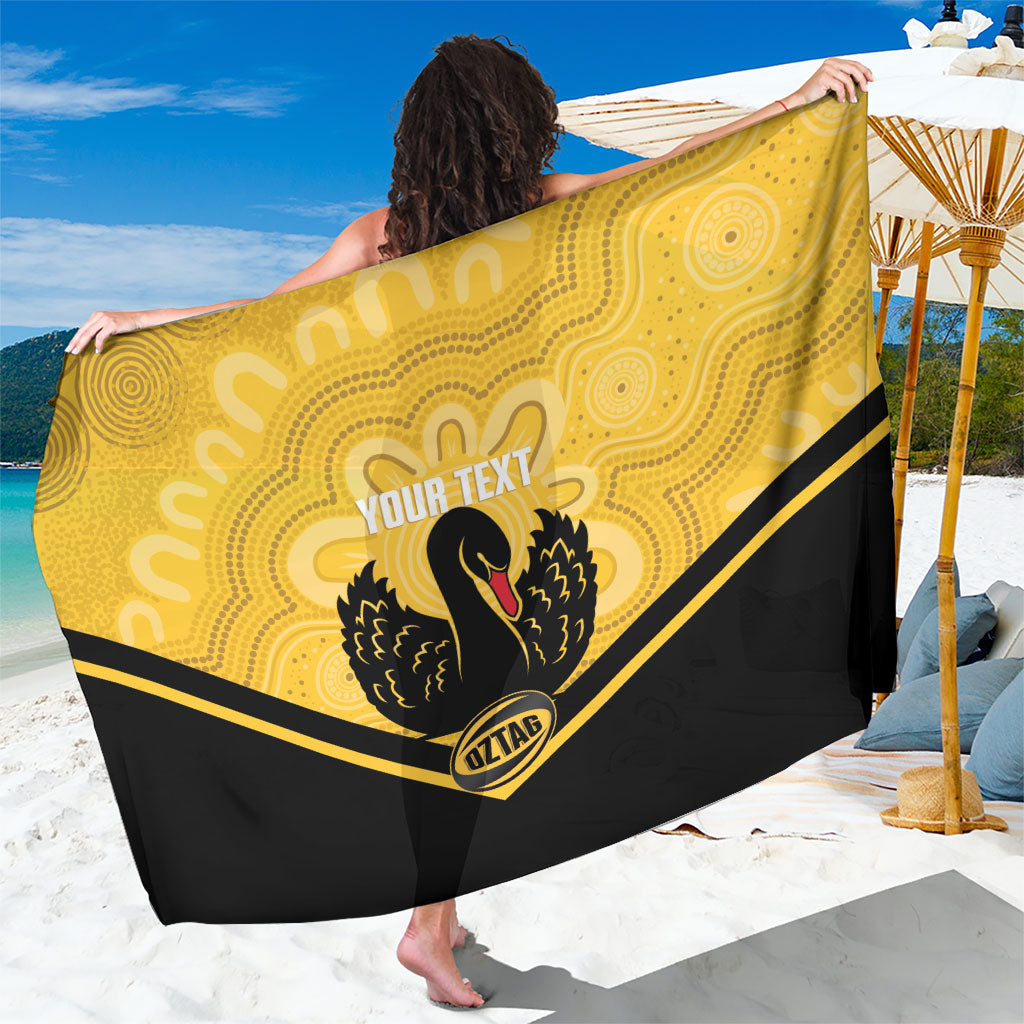 Western Australia Oztag Custom Sarong WA Black Swan Indigenous Art