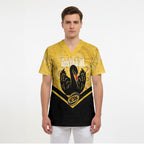 Western Australia Oztag Custom Scrub Top WA Black Swan Indigenous Art
