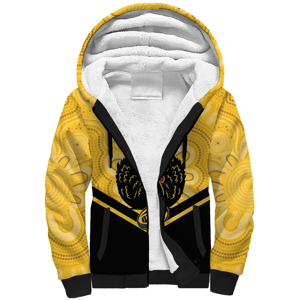 Western Australia Oztag Custom Sherpa Hoodie WA Black Swan Indigenous Art