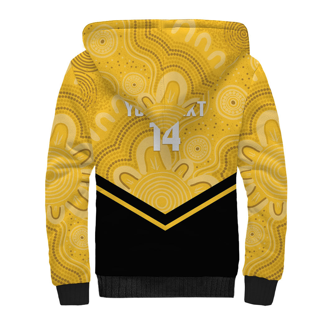 Western Australia Oztag Custom Sherpa Hoodie WA Black Swan Indigenous Art