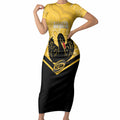 Western Australia Oztag Custom Short Sleeve Bodycon Dress WA Black Swan Indigenous Art
