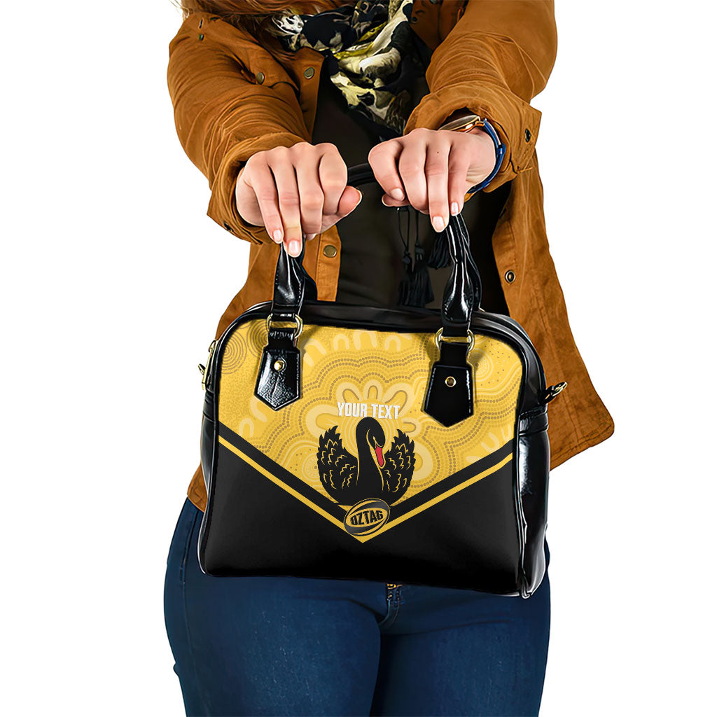 Western Australia Oztag Custom Shoulder Handbag WA Black Swan Indigenous Art