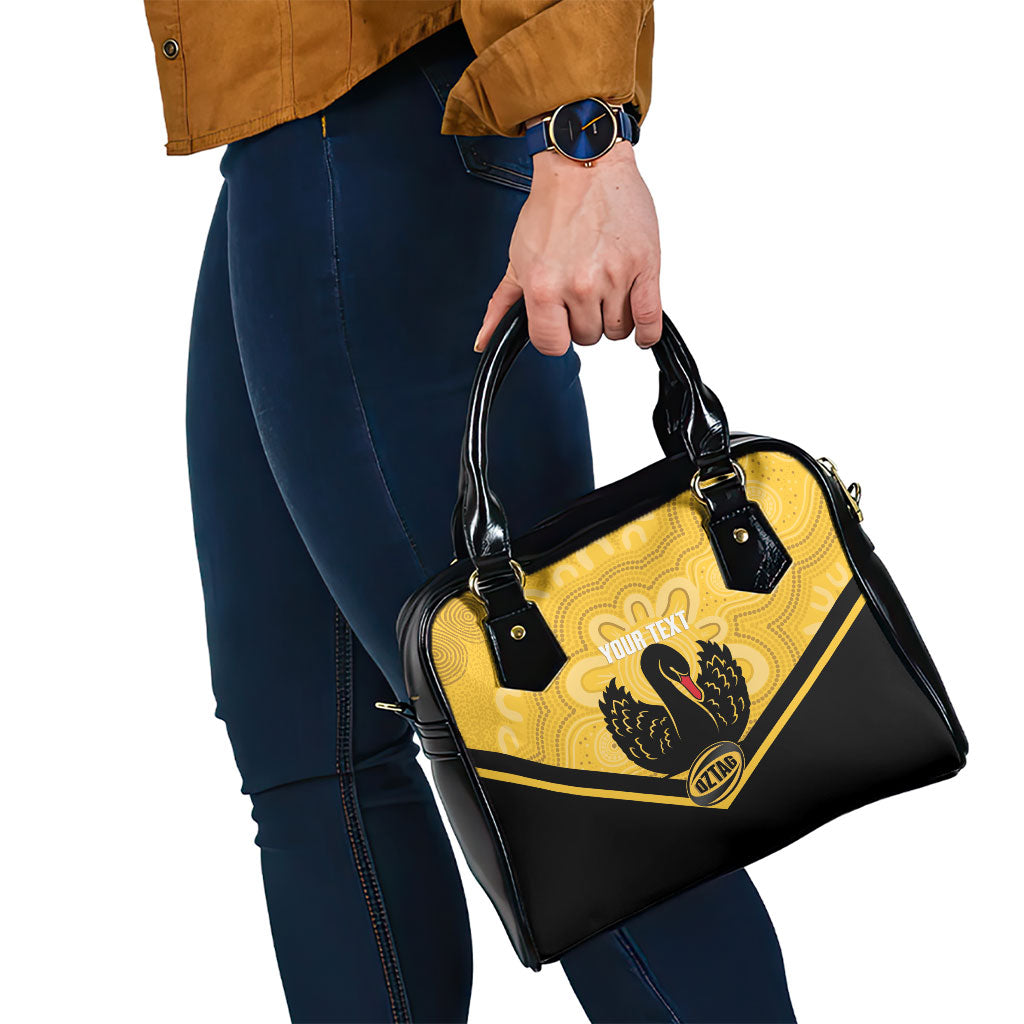 Western Australia Oztag Custom Shoulder Handbag WA Black Swan Indigenous Art