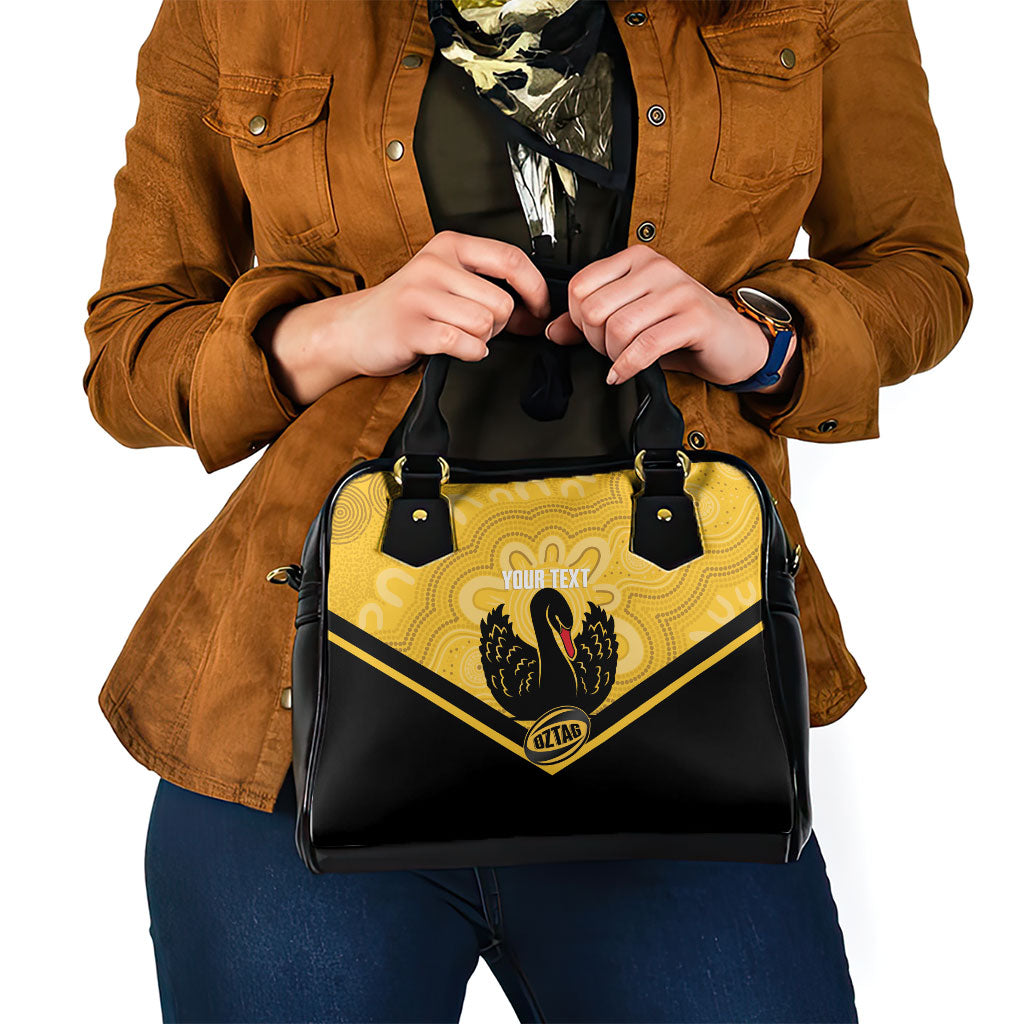 Western Australia Oztag Custom Shoulder Handbag WA Black Swan Indigenous Art