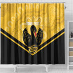 Western Australia Oztag Custom Shower Curtain WA Black Swan Indigenous Art