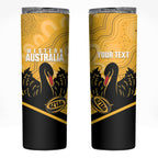 Western Australia Oztag Custom Skinny Tumbler WA Black Swan Indigenous Art