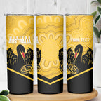 Western Australia Oztag Custom Skinny Tumbler WA Black Swan Indigenous Art