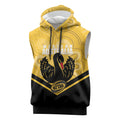 Western Australia Oztag Custom Sleeveless Hoodie WA Black Swan Indigenous Art