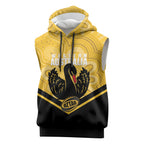 Western Australia Oztag Custom Sleeveless Hoodie WA Black Swan Indigenous Art