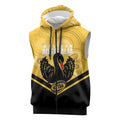 Western Australia Oztag Custom Sleeveless Zip Hoodie WA Black Swan Indigenous Art