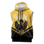 Western Australia Oztag Custom Sleeveless Zip Hoodie WA Black Swan Indigenous Art