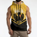 Western Australia Oztag Custom Sleeveless Zip Hoodie WA Black Swan Indigenous Art